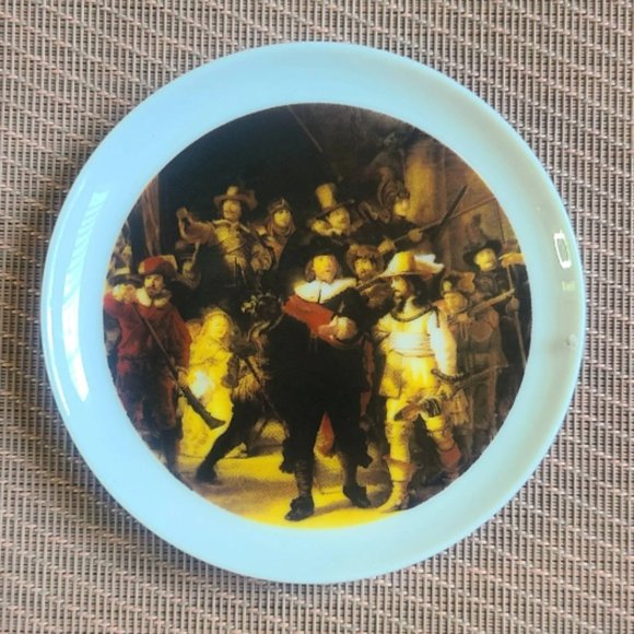 4 Bareuther Waldsassen Bavaria Germany Rembrandt Coaster Pin Dish/Night Watch - Picture 2 of 9